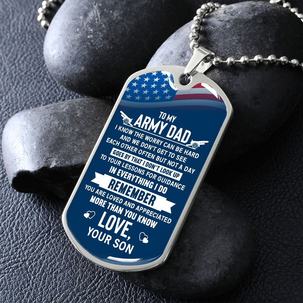 To My Army Dad - Dog Tag
