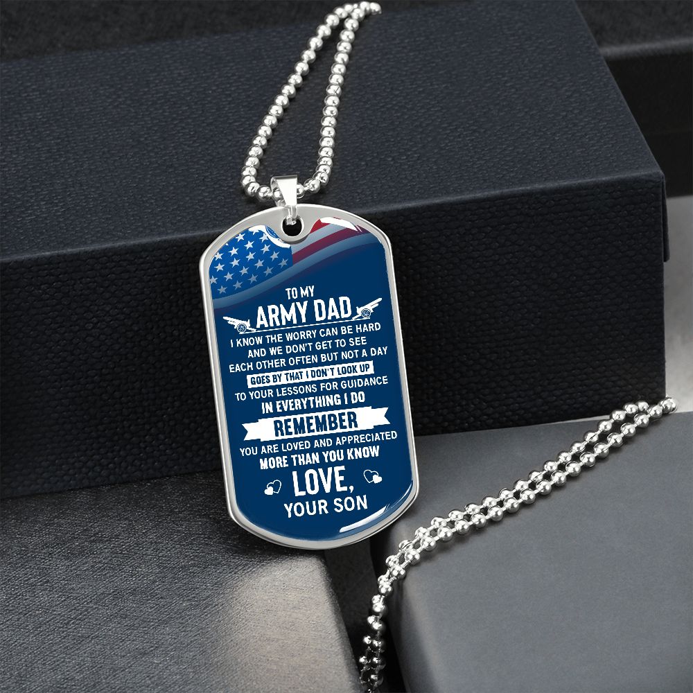 To My Army Dad - Dog Tag