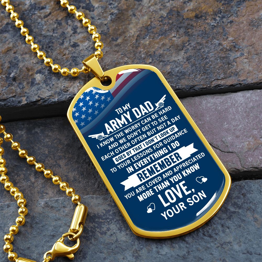 To My Army Dad - Dog Tag