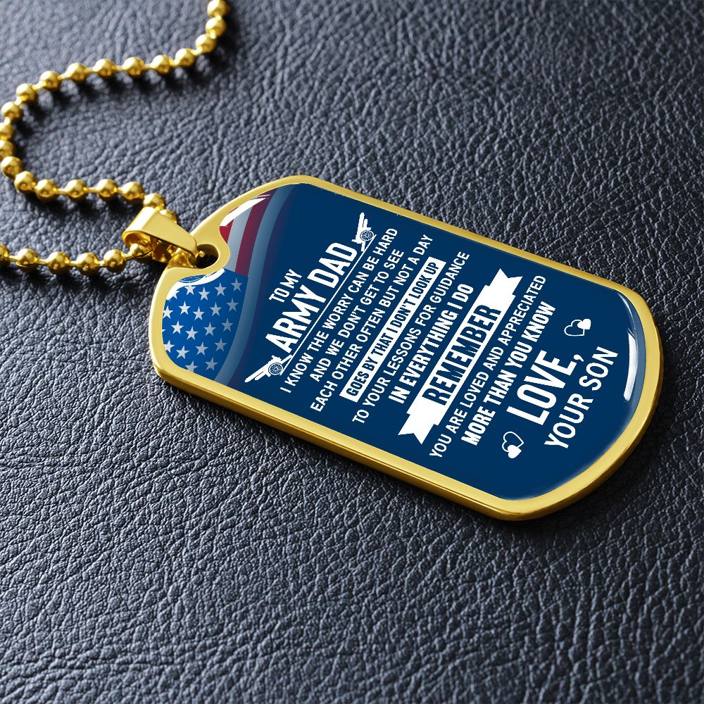 To My Army Dad - Dog Tag