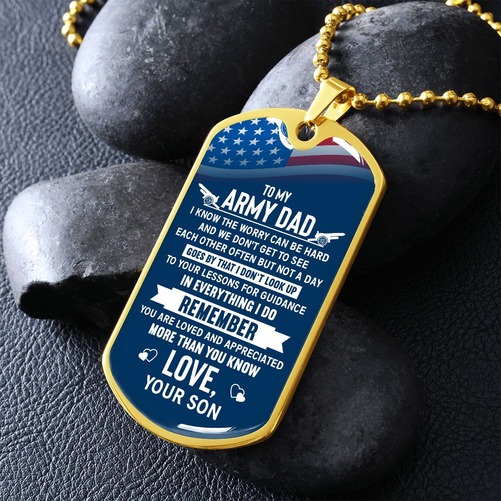 To My Army Dad - Dog Tag