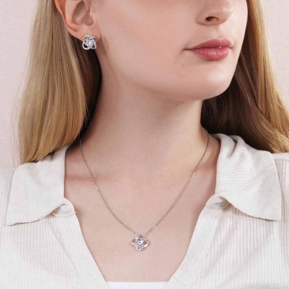 Love Knot Earring & Necklace Set - To My Soulmate