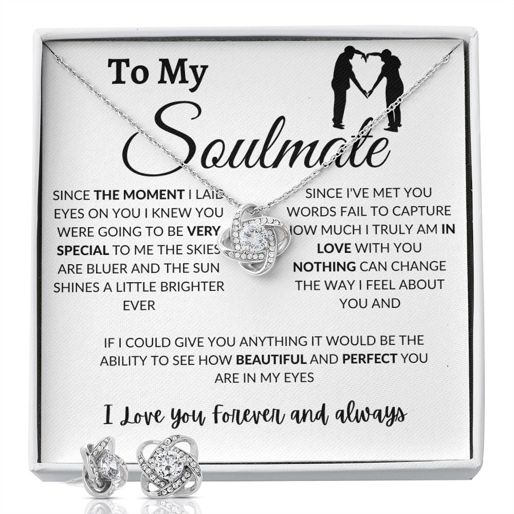 Love Knot Earring & Necklace Set - To My Soulmate