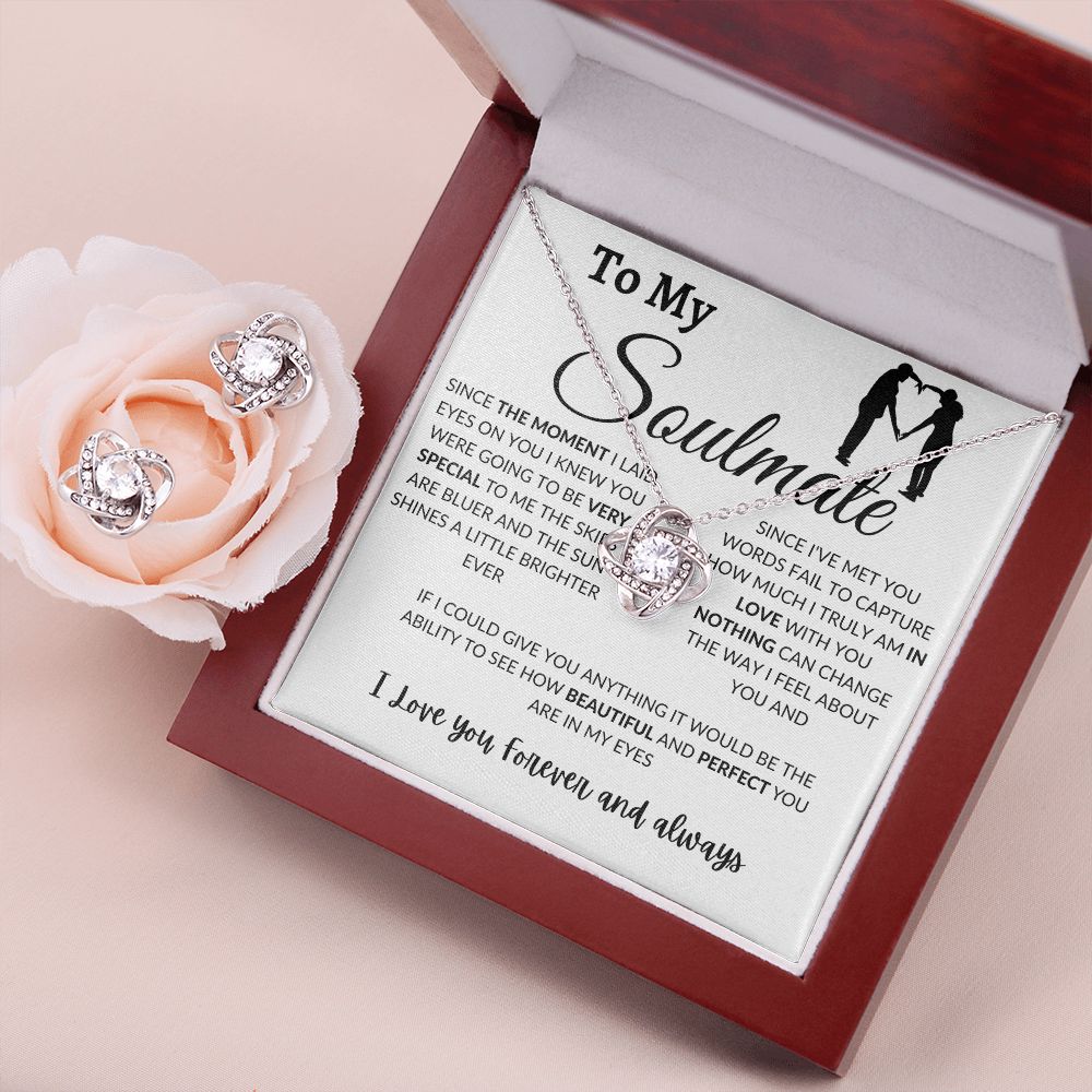 Love Knot Earring & Necklace Set - To My Soulmate