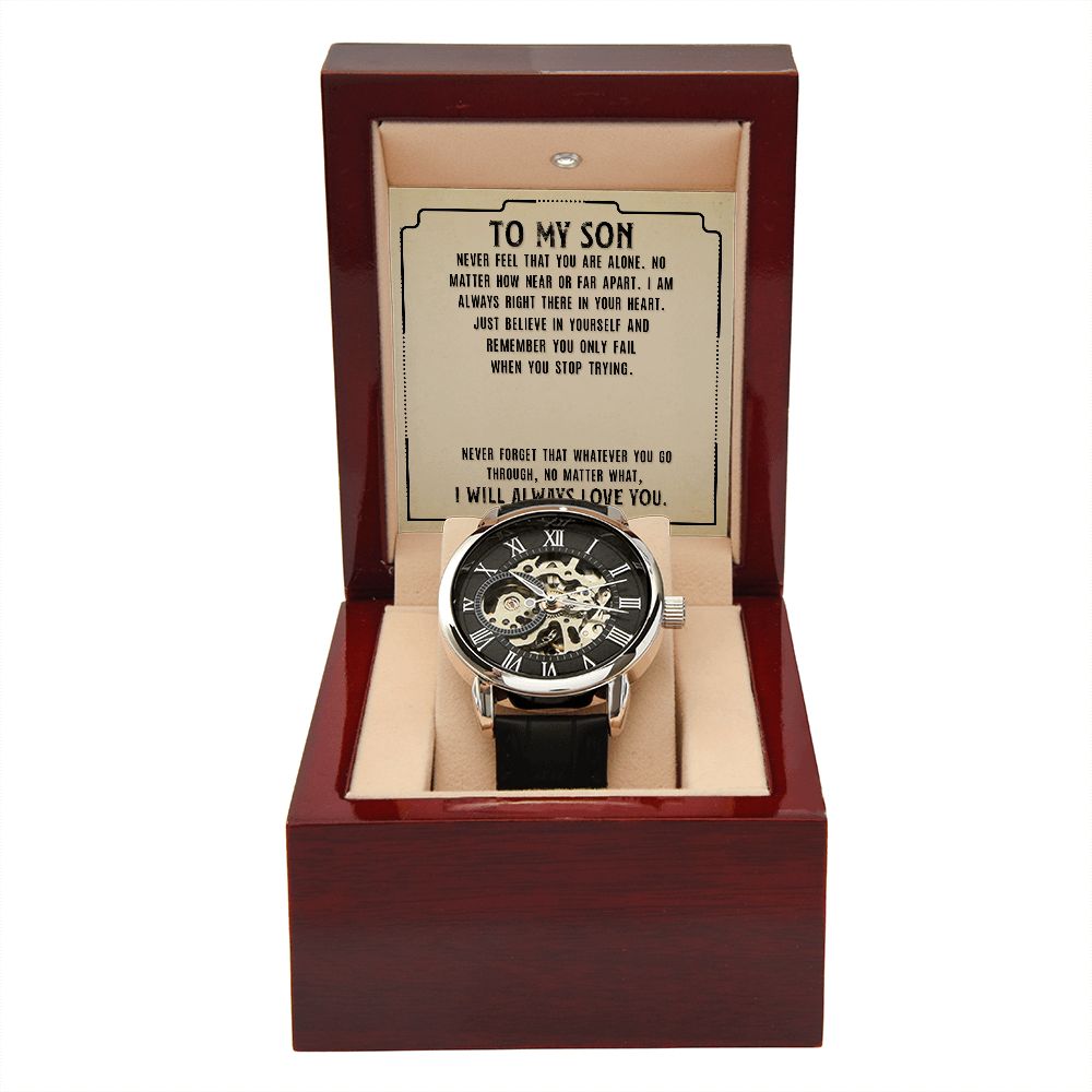 Men's Openwork Watch - Always Love You - To My Son