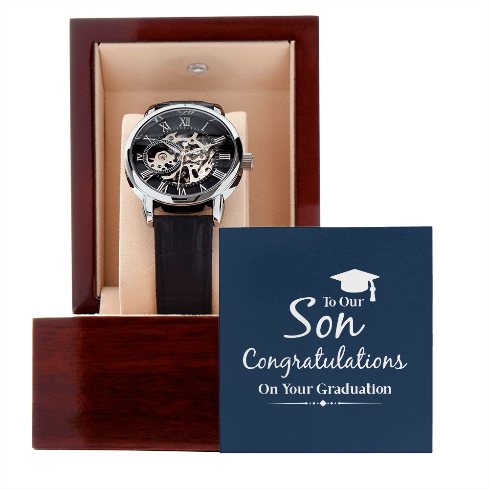 Men's Openwork Watch - Graduation - To Our Son