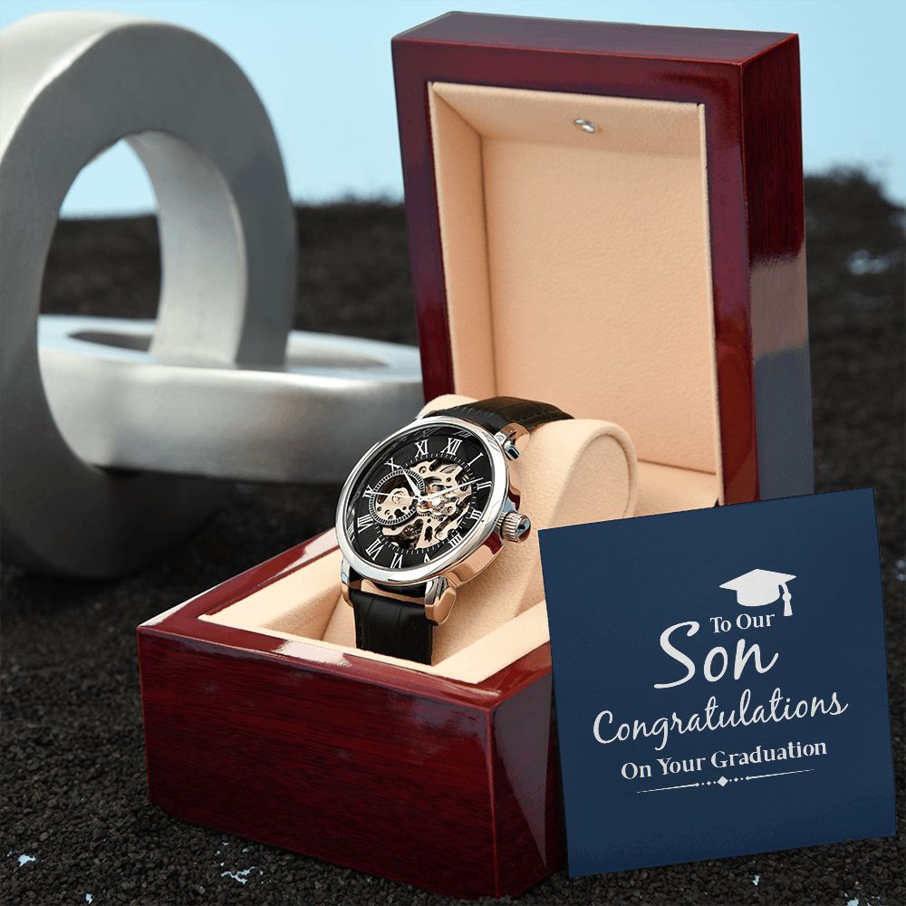 Men's Openwork Watch - Graduation - To Our Son
