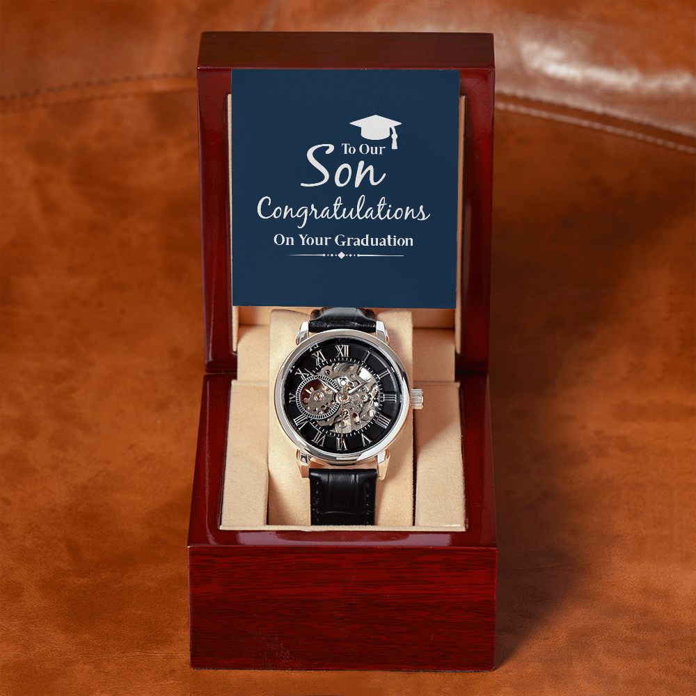 Men's Openwork Watch - Graduation - To Our Son