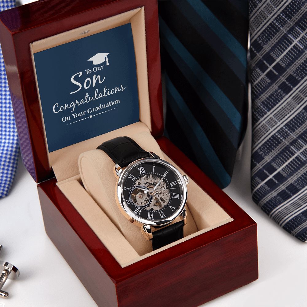 Men's Openwork Watch - Graduation - To Our Son