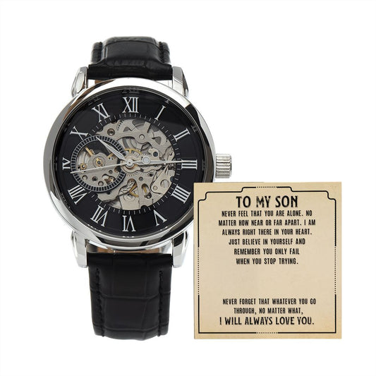 Men's Openwork Watch - Always Love You - To My Son