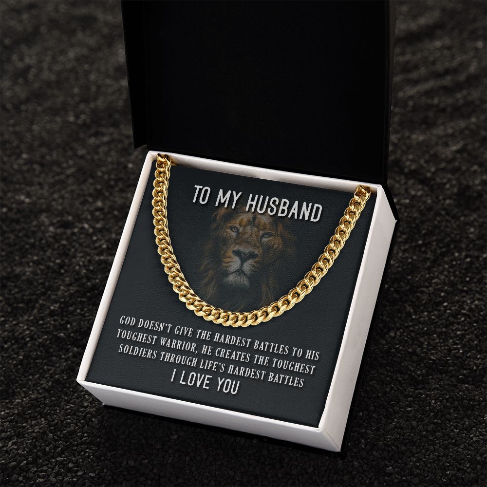 Cuban Link Chain - Lion - To My Husband