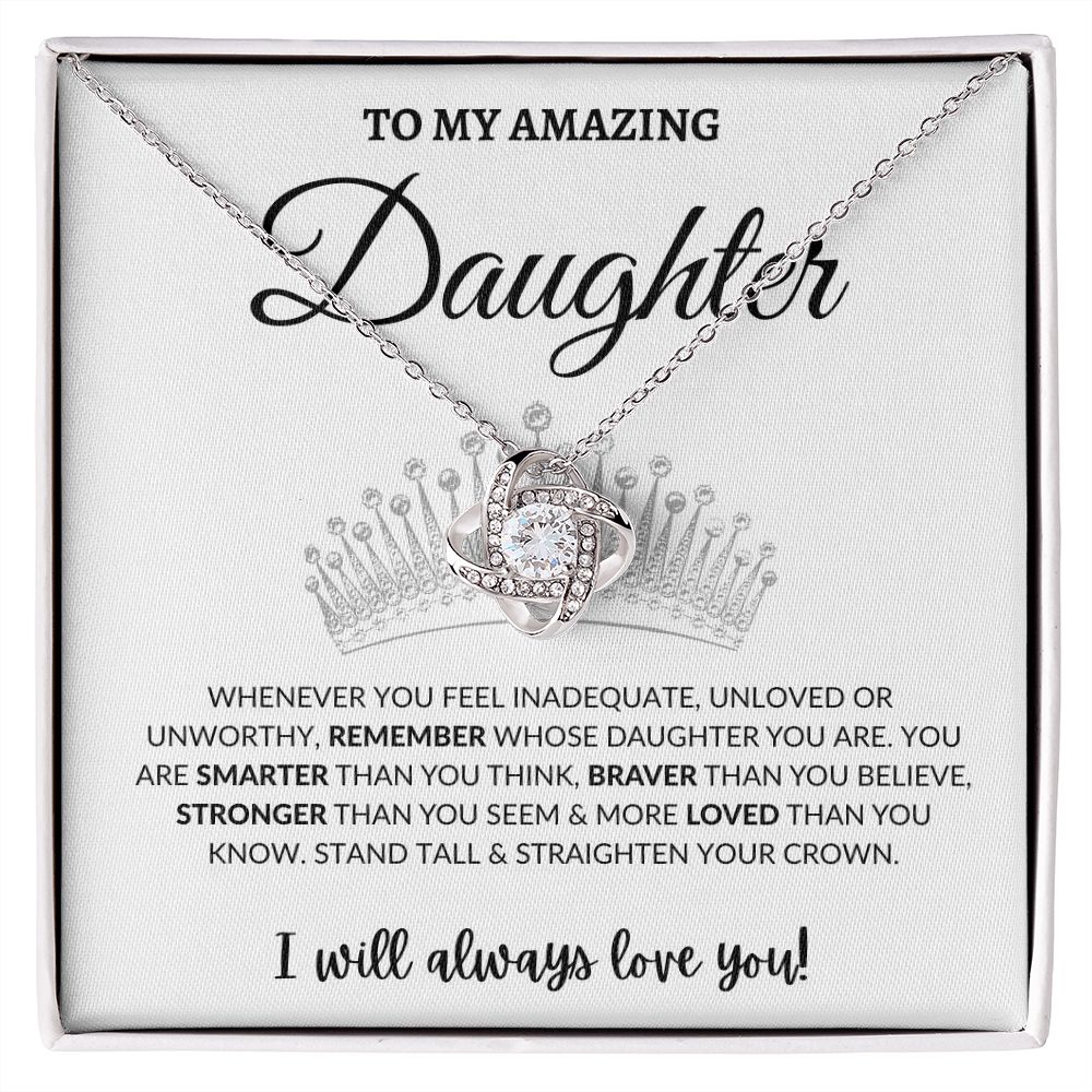 Love Knot Necklace - To My Amazing Daughter - Crown