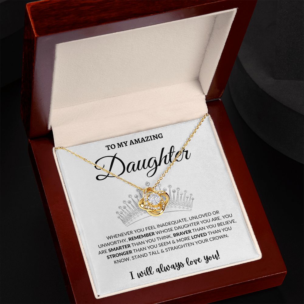 Love Knot Necklace - To My Amazing Daughter - Crown