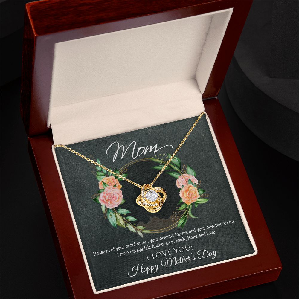 Love Knot Necklace - To Mom - Happy Mother's Day