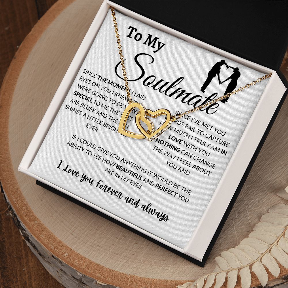 Interlocking Hearts Necklace - To My Soulmate