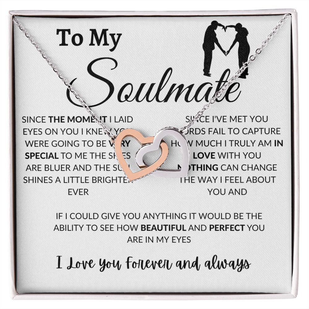 Interlocking Hearts Necklace - To My Soulmate