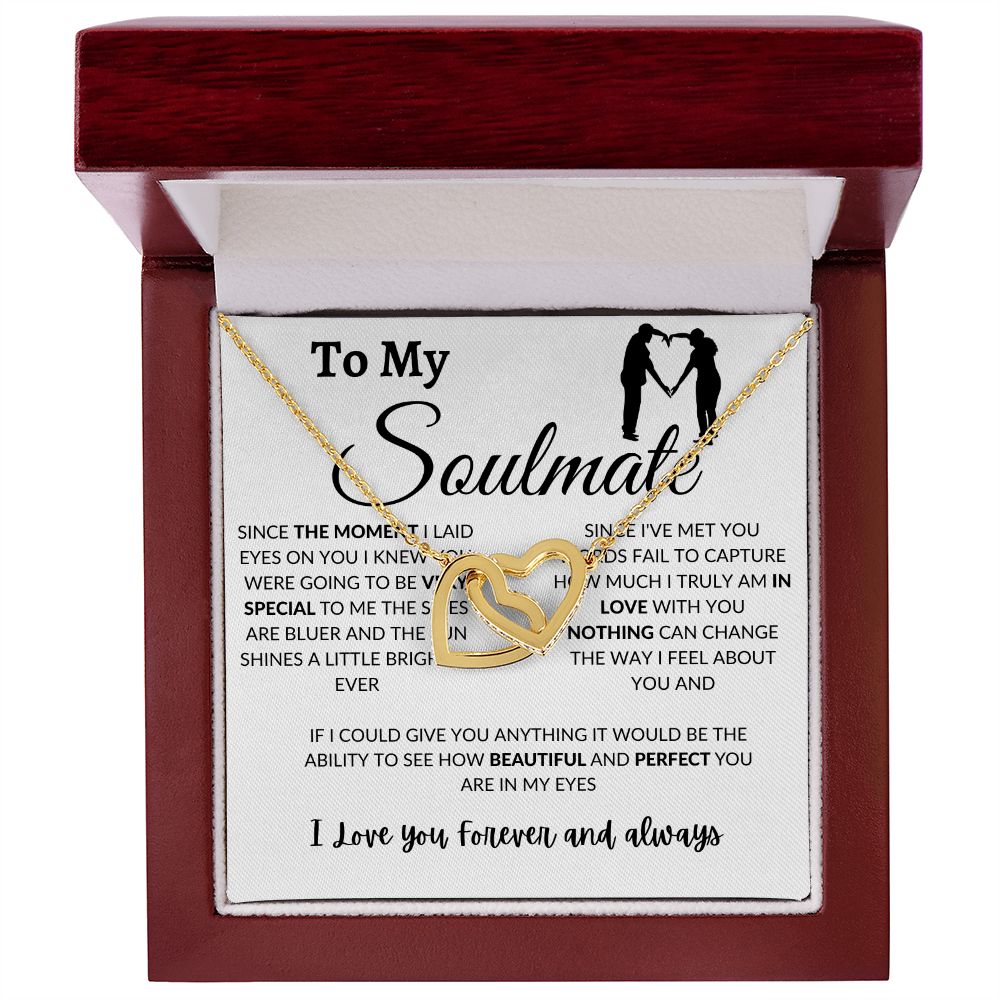 Interlocking Hearts Necklace - To My Soulmate