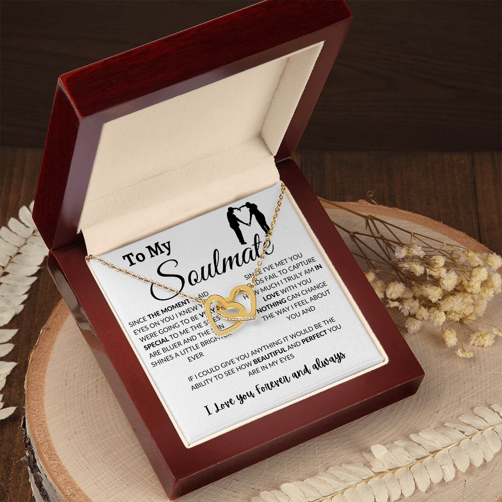 Interlocking Hearts Necklace - To My Soulmate