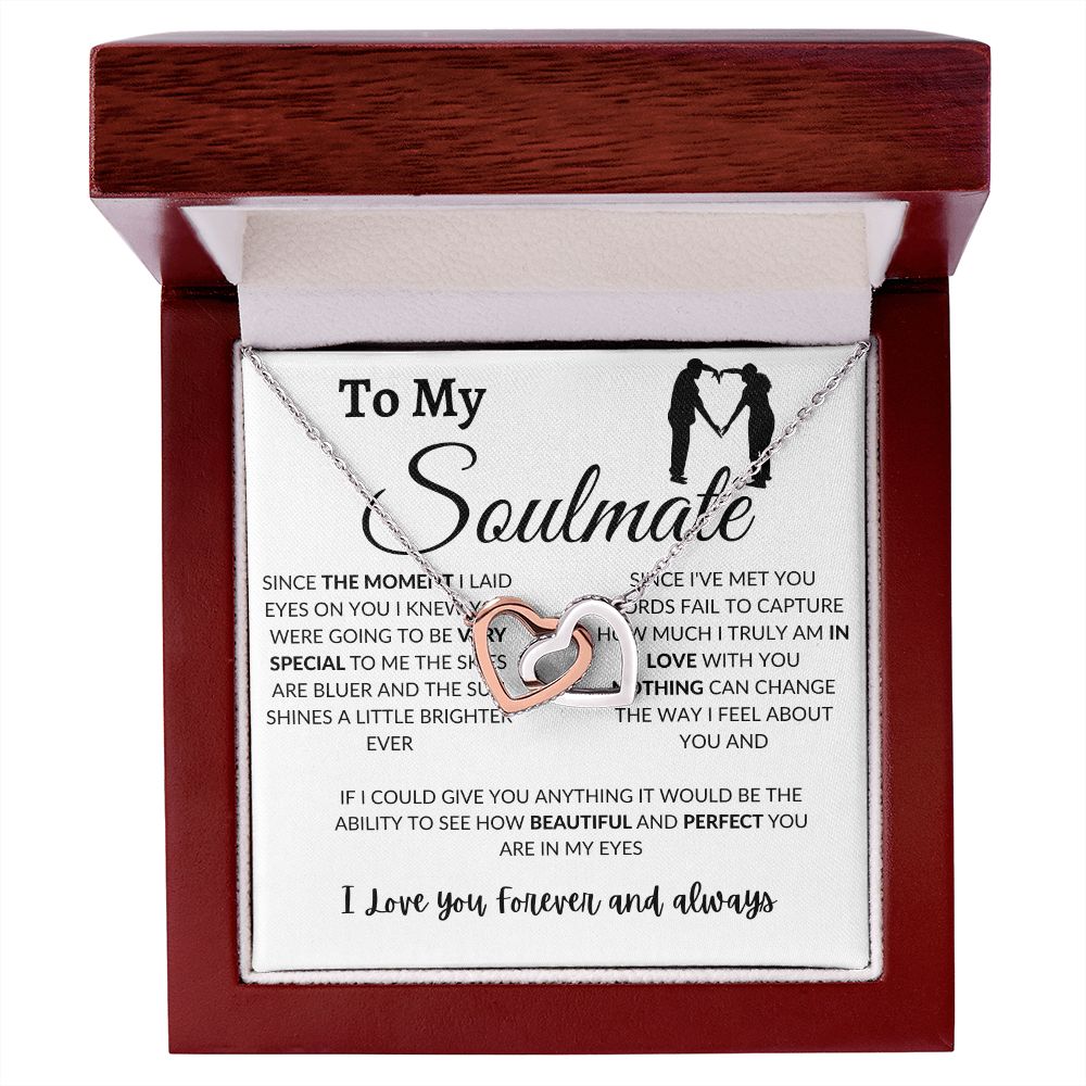 Interlocking Hearts Necklace - To My Soulmate