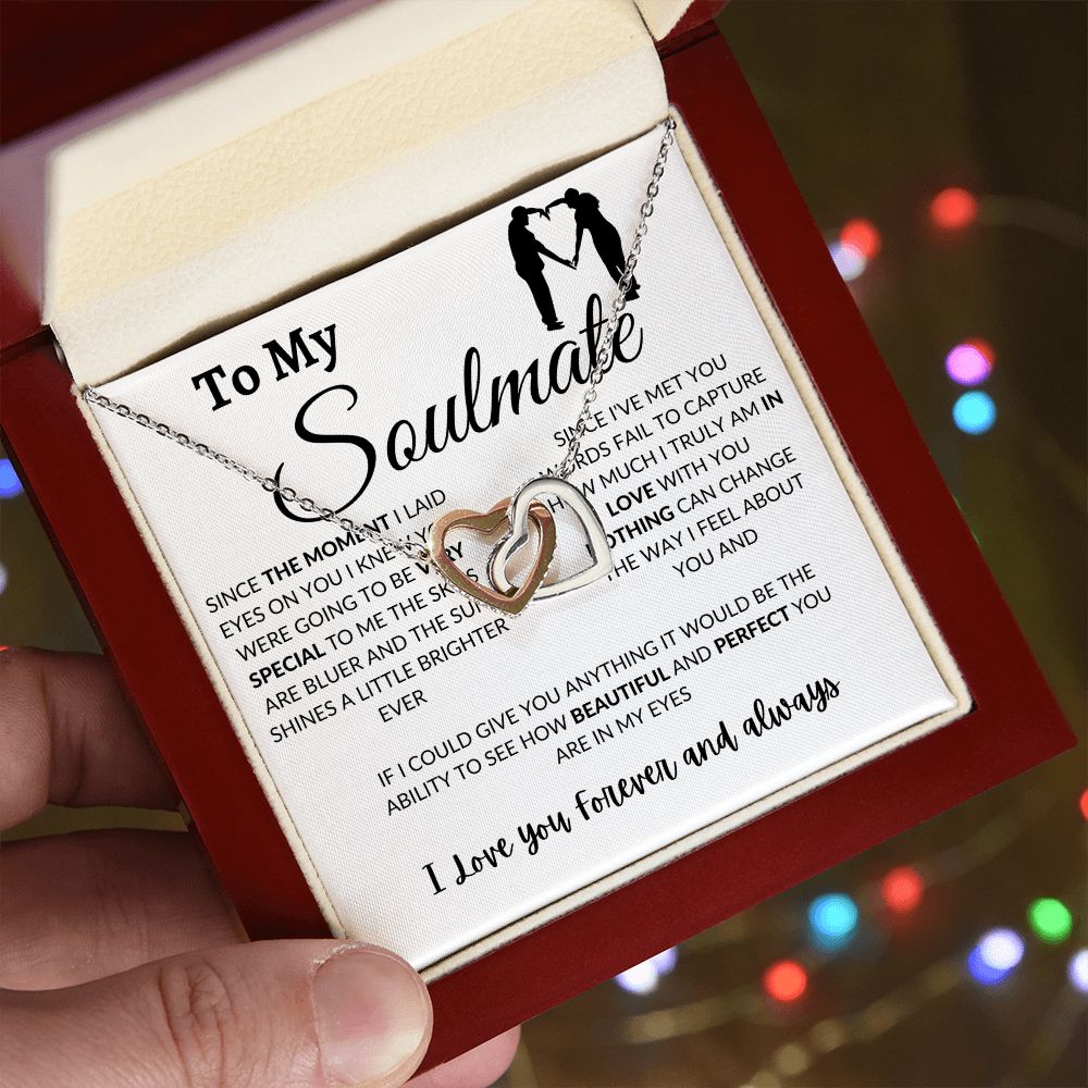 Interlocking Hearts Necklace - To My Soulmate