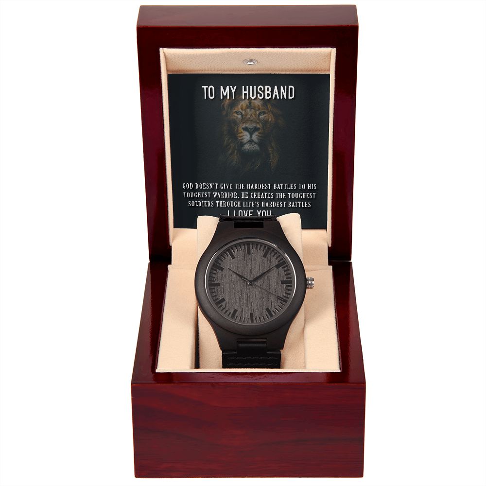Wooden Watch - Lion - To My Husband