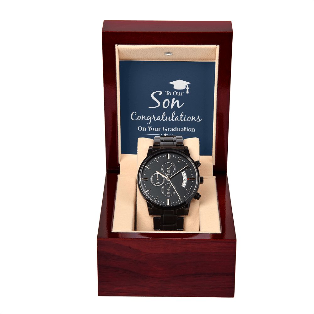 Black Chronograph Watch - Graduation - To Our Son