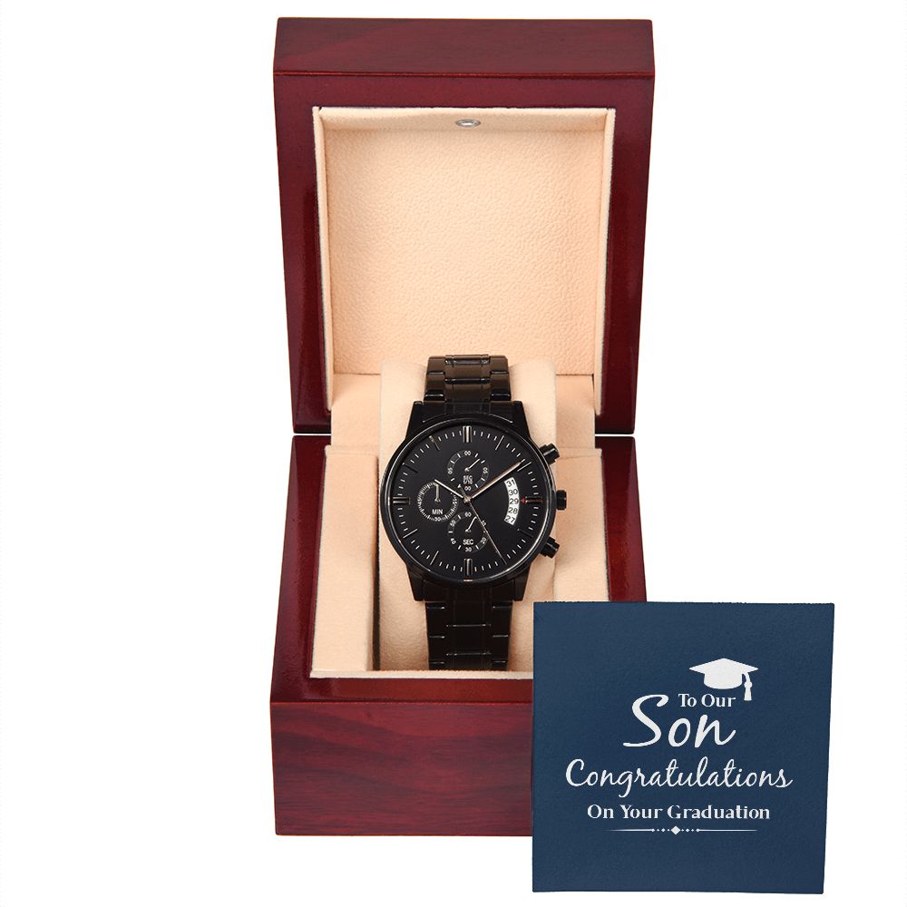 Black Chronograph Watch - Graduation - To Our Son