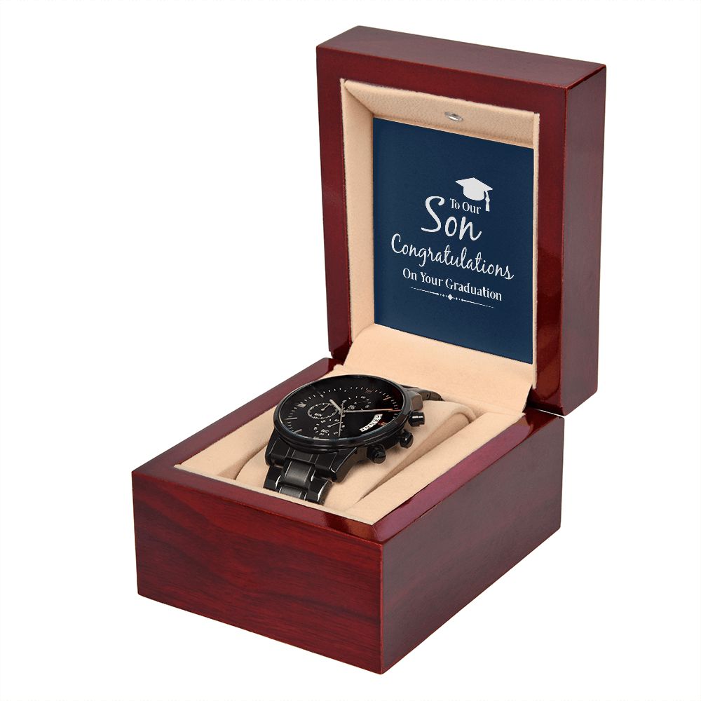 Black Chronograph Watch - Graduation - To Our Son