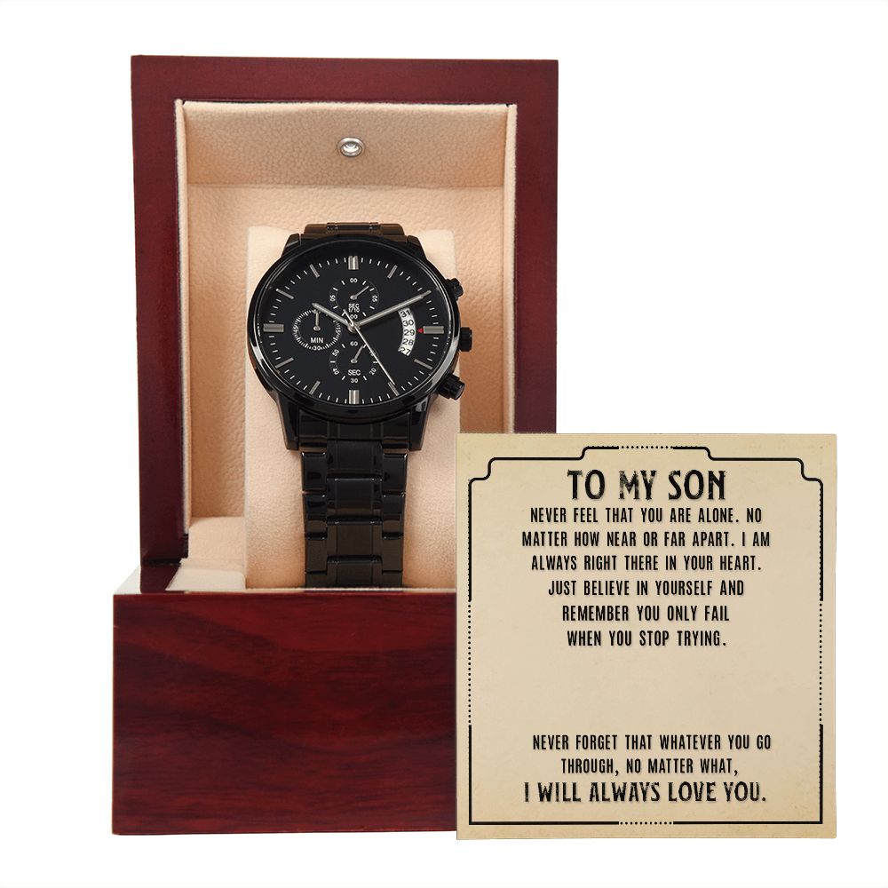 Black Chronograph Watch - Always Love You - To My Son