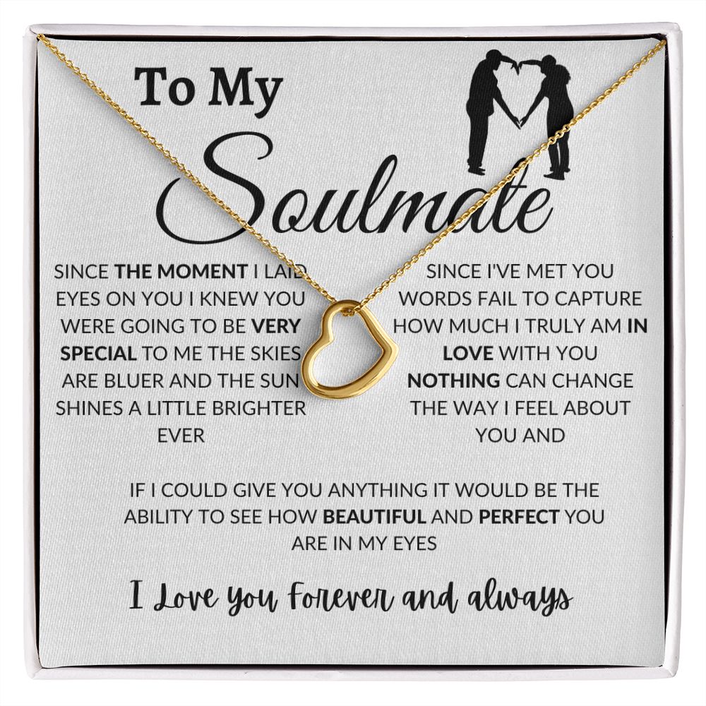 Delicate Heart Necklace - To My Soulmate
