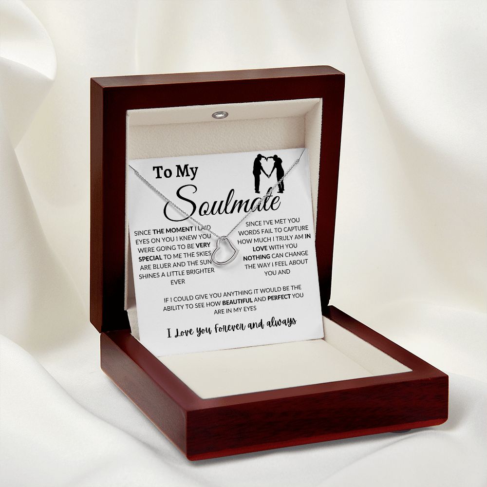 Delicate Heart Necklace - To My Soulmate