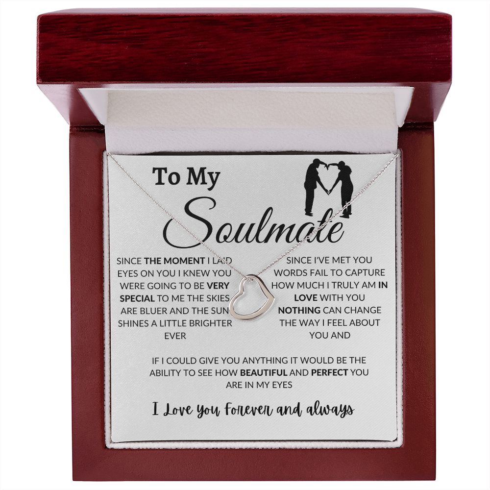Delicate Heart Necklace - To My Soulmate