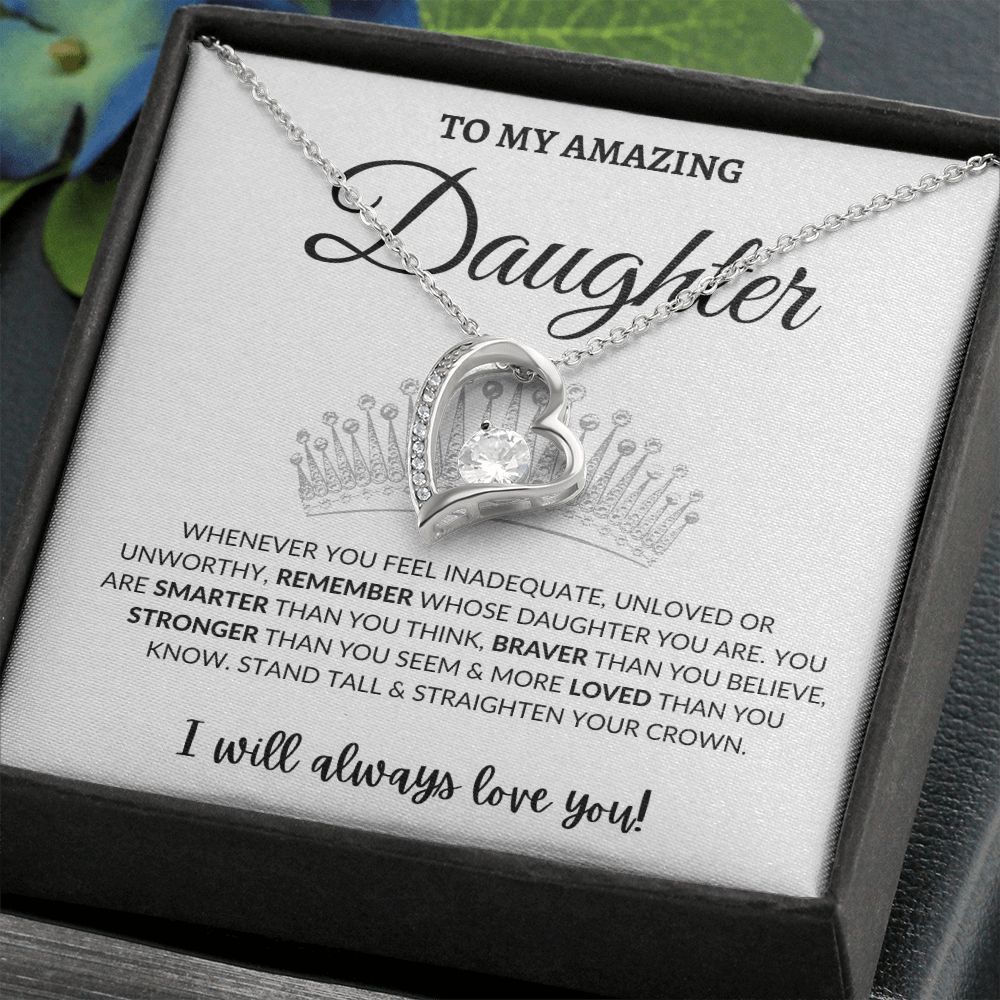 Forever Love Necklace - To My Amazing Daughter - Crown