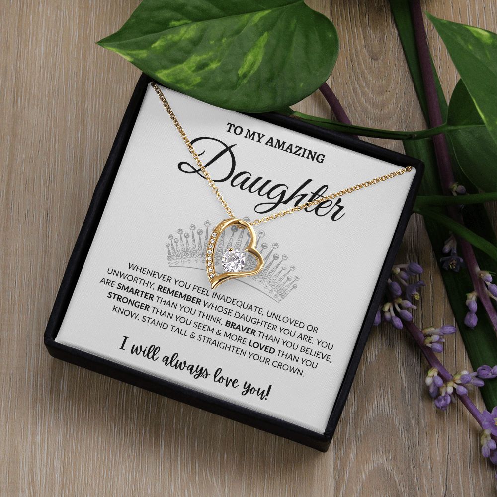 Forever Love Necklace - To My Amazing Daughter - Crown