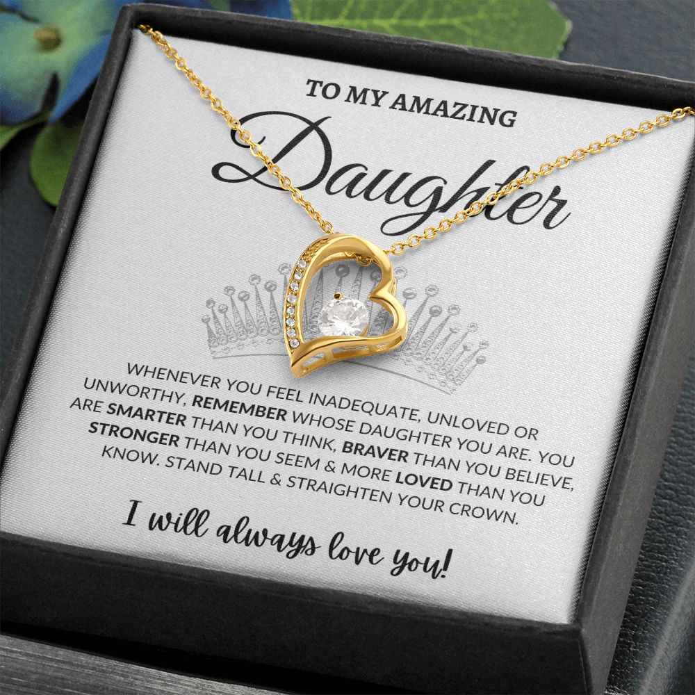 Forever Love Necklace - To My Amazing Daughter - Crown