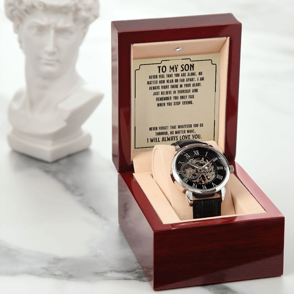 Men's Openwork Watch - Always Love You - To My Son