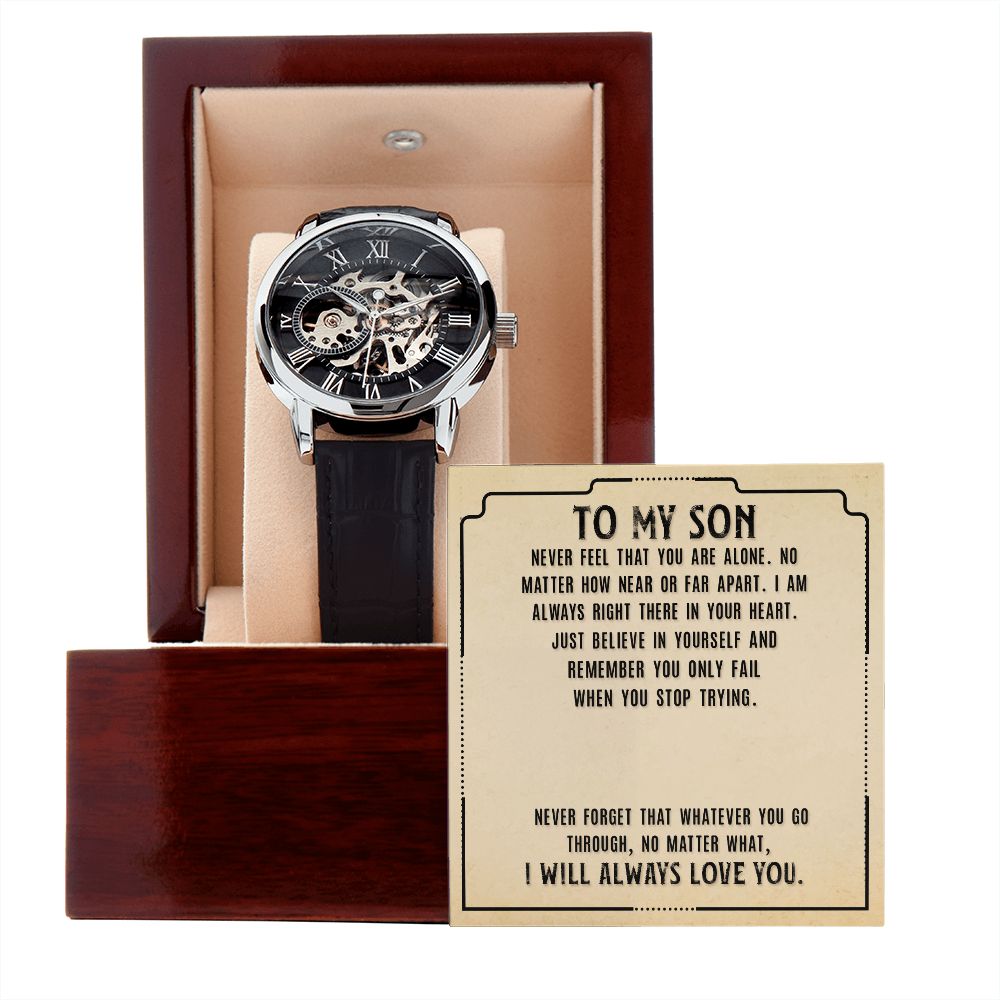 Men's Openwork Watch - Always Love You - To My Son
