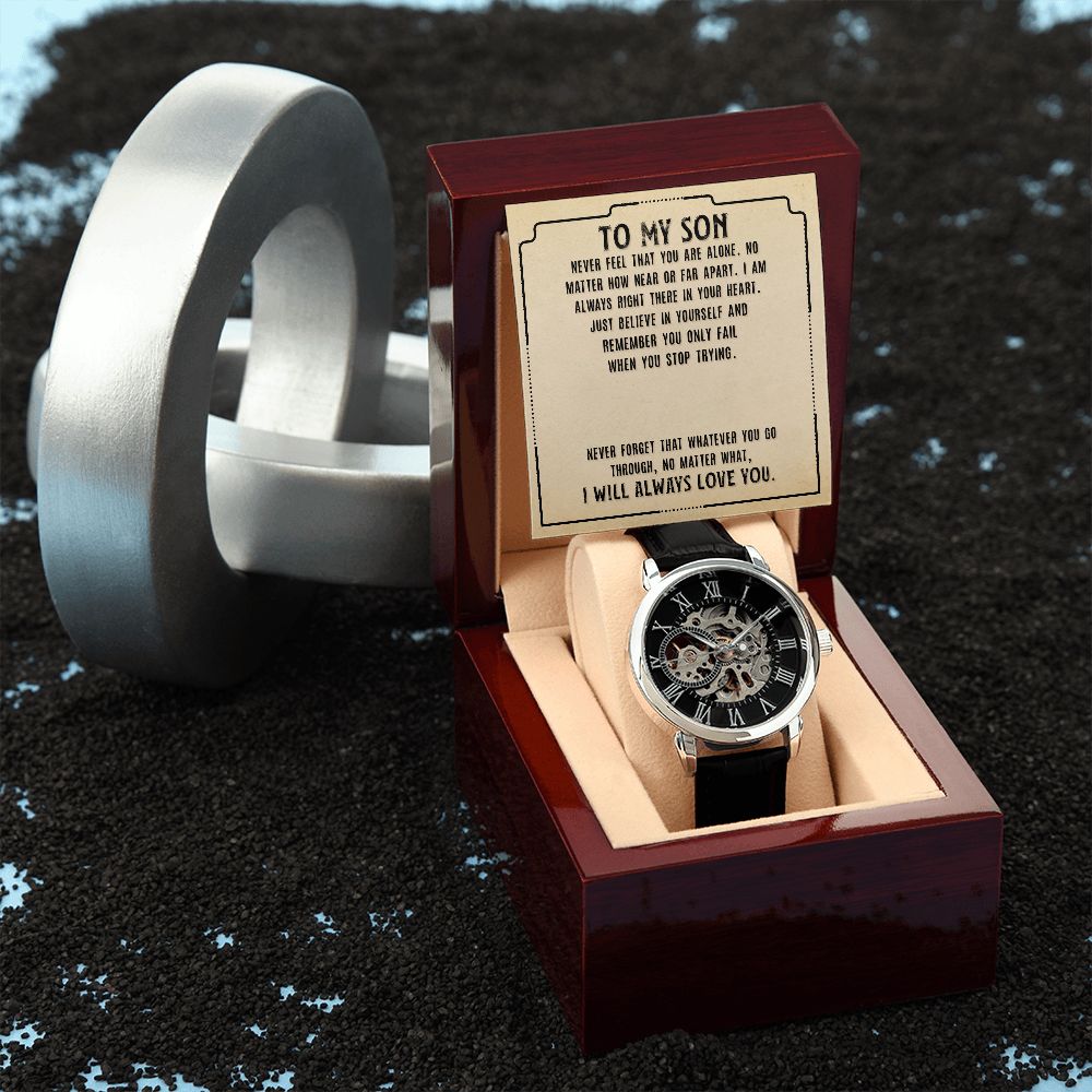 Men's Openwork Watch - Always Love You - To My Son