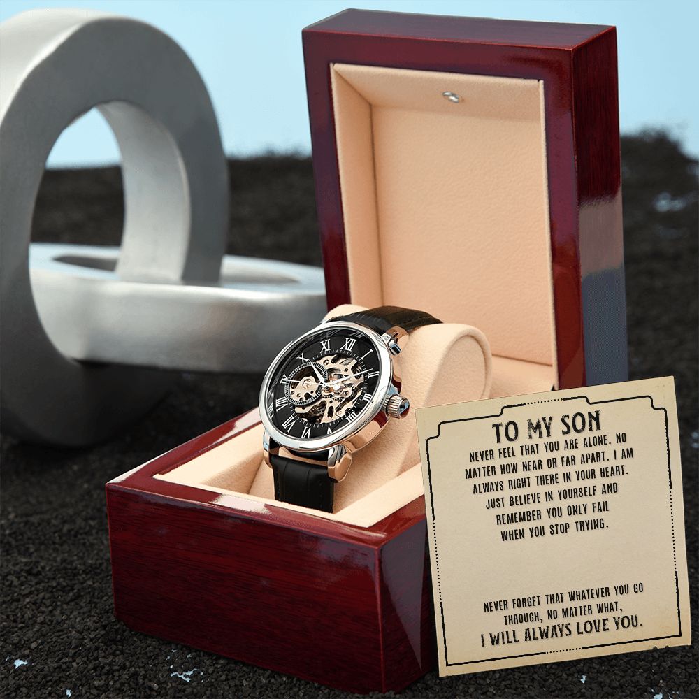 Men's Openwork Watch - Always Love You - To My Son