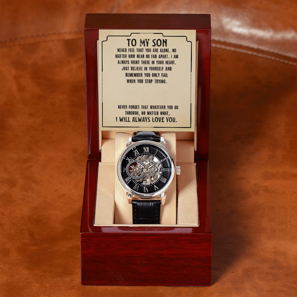 Men's Openwork Watch - Always Love You - To My Son