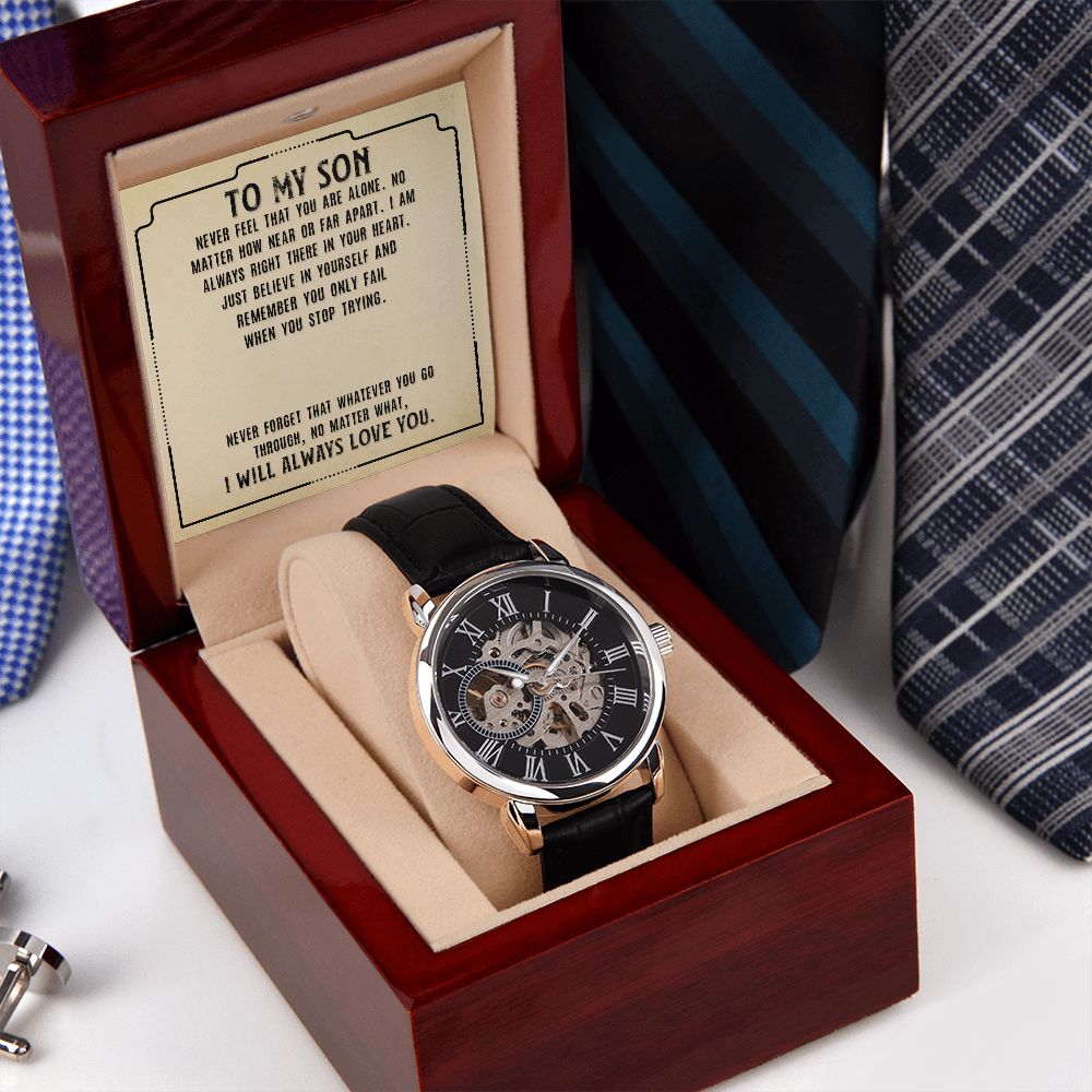 Men's Openwork Watch - Always Love You - To My Son