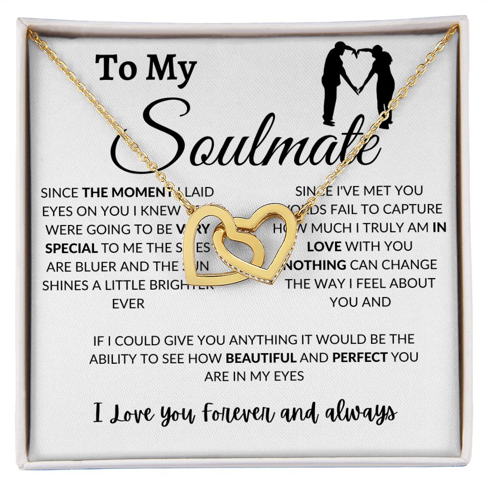 Interlocking Hearts Necklace - To My Soulmate