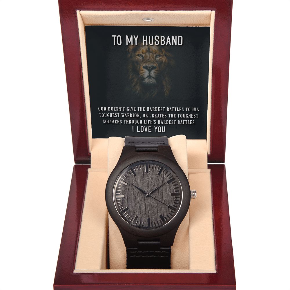 Wooden Watch - Lion - To My Husband
