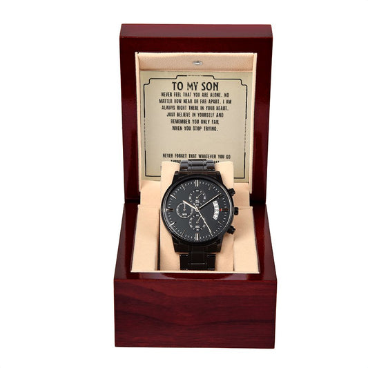 Black Chronograph Watch - Always Love You - To My Son